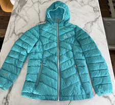 Gerry Down Puffer Jacket Girls Tween Size Large 14/16 Winter Jacket Hood Teal