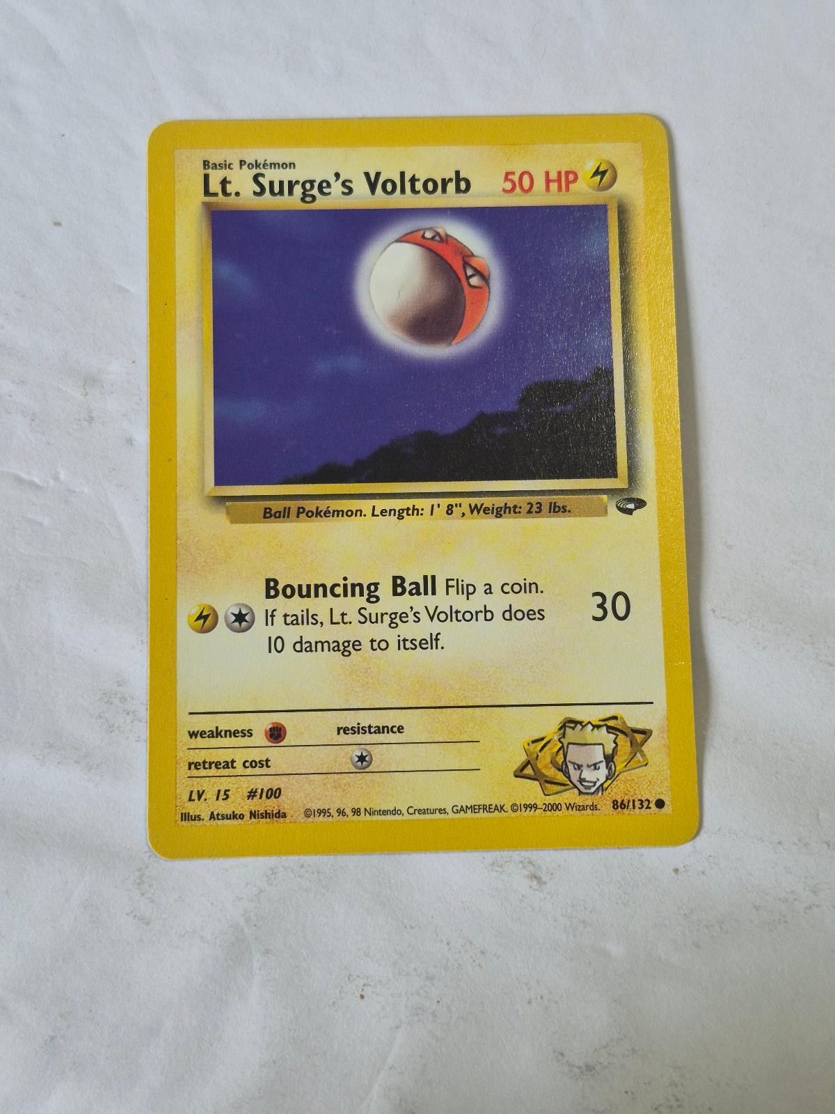 Lt. Surge's Voltorb 86/132 Common Gym Challenge Pokemon Unlimited Lightly Played