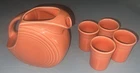Homer Laughlin Fiestaware PERSIMMON Disc Pitcher And Matching Cups