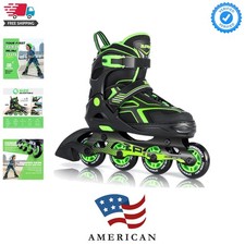 Torinx Green Boys Adjustable Inline Skates, Fun Beginner Roller Skates for Ki...