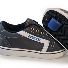 HEELYS GR8 Pro 20 Youth Boy Size 6 Gray Blue, NO Laces