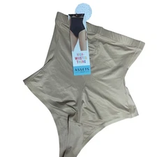 Assets by Spanx Womens Small Nude Highwaisted Thong NWT