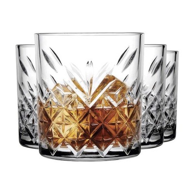 Pasabahce Timeless Whiskygläser 205 ml   4er Set Vintage Facettenschliff | HELDE
