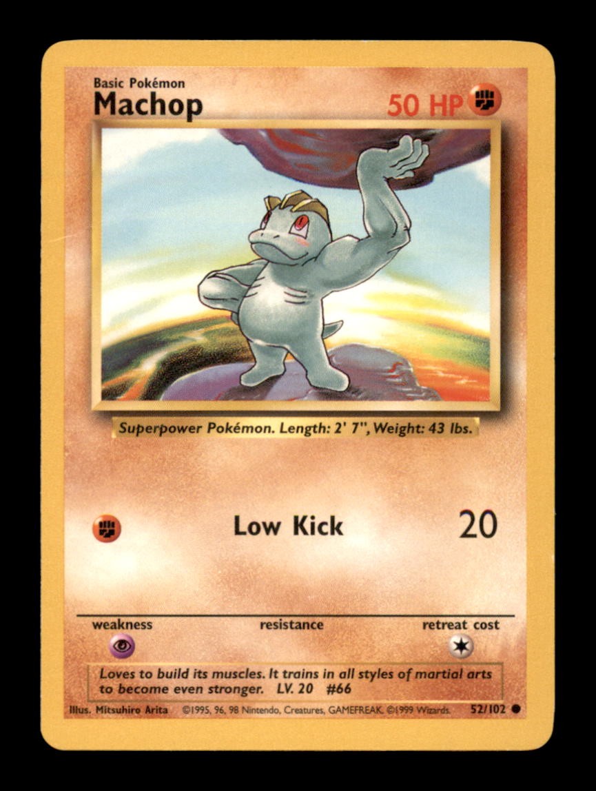 MACHOP 52/102 C BASE SET UNLIMITED POKEMON MP