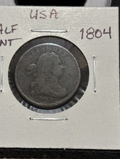 USA - HALF CENT 1804, Draped Bust, Circulated and Quite Decent, VG-F.  A2