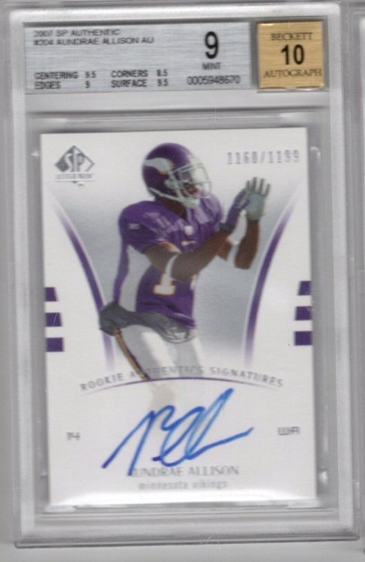 Aundrae Allison SP Authentic #204 Autograph