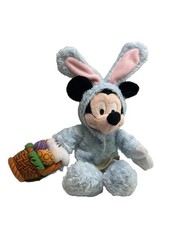 Disney Mickey Mouse Easter Bunny Plush Toy with Basket Walt Disney World Parks