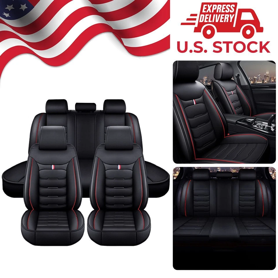 For Toyota for RAV4 Front+Rear Car Seat Covers 5-Seats Protector Leather Set Foto 3 de 4