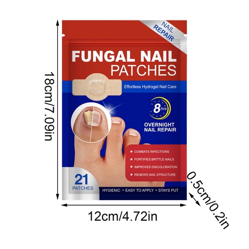 Nail Patches 21 Pieces Nighttime Nail Patches Breathable Stickers Crack - Picture 2 of 12
