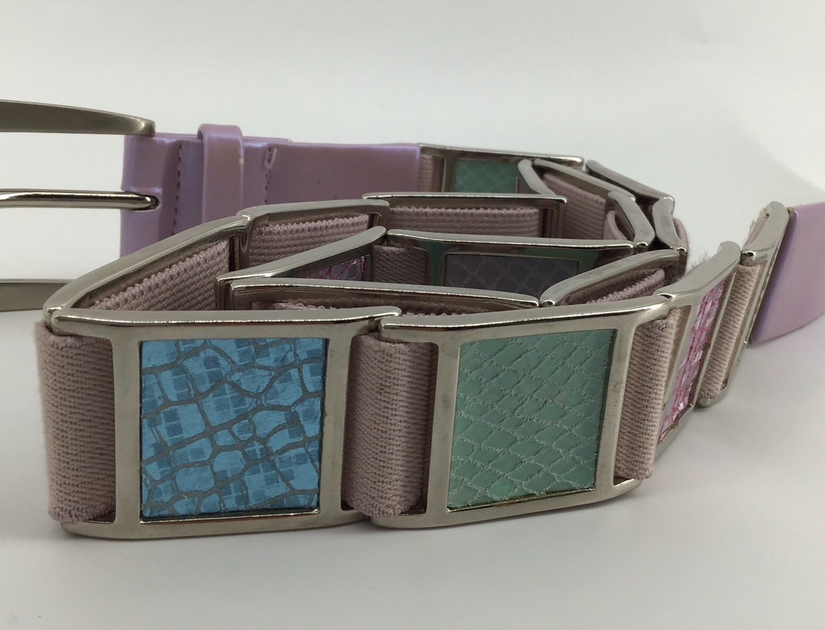 Suzi Roher Art Deco Elastic Belt W/ Colored Reflective Tile  display picture 2