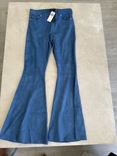 POLO Ralph Lauren Blue Suede Flair Pants. Size 8. 1698.