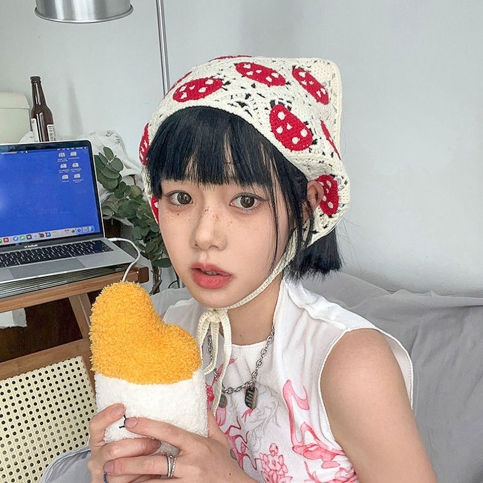 Mushroom Shape Hairband Crochet Headband Sweet Triangle Scarf Hair eBay