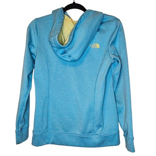 The North Face Aqua blue Green Logo Hoodie sweatshirt size small womens - Picture 3 of 6