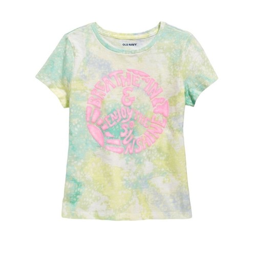 Breathe In and Enjoy the Sunshine Graphic Tee Tie Dye T-shirt Girls 10-12 JJ2179 - Picture 3 of 3