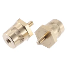 1 Pair M5 to M6 Brass Battery Terminal Post Adapter Extender Screws Nuts