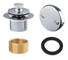 Lift Turn Tub Trim Set with Two-Hole Overflow Faceplate All Brass Bathtub C...