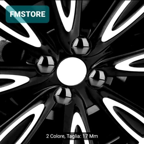 20x COPRIBULLONI 17MM TAPPI PER RUOTE AUTO IN ABS NERO UNIVERSALI COPRI DADI - Picture 6 of 7