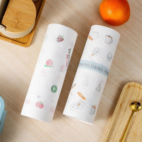 1 Roll Reusable Lazy Rag Towel Kitchen Rag Organic Dish Towel Pattern ...