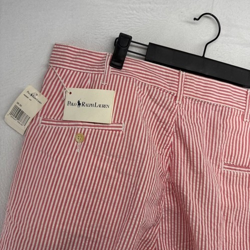 Vintage Ralph Lauren pants Men's 36x30 Khaki Seer Sucker Preppy boating 90s NEW - Picture 7 of 10