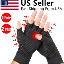 1/2 Pairs Copper Arthritis Compression Gloves Hand Support Joint Pain Relief US