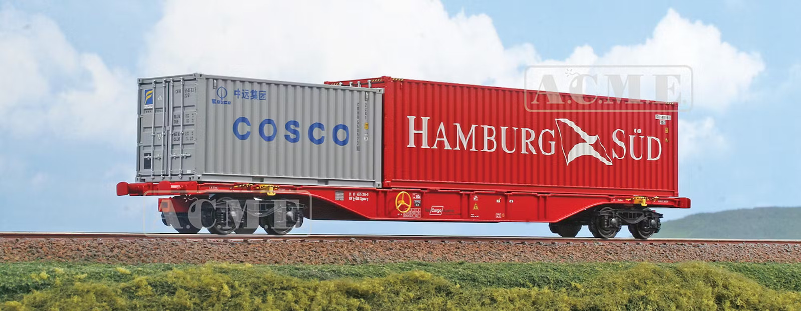ACME 40412 40412 Intermodal Car Sgnss 60’ Rail Cargo Austria Cosco And Hamburg