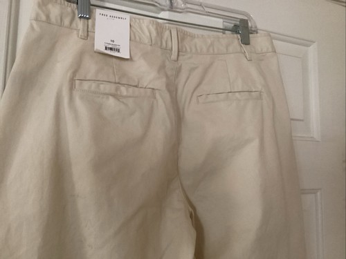 Free Assembly High Rise Wide Leg Pleated Pants Women’s 10 Ivory 31” Inseam Solid - Bild 4 von 9