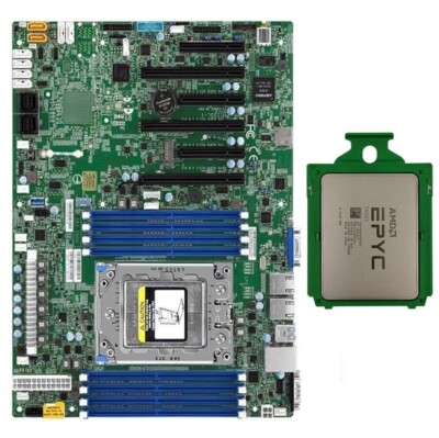 Supermicro H11SSL-i Motherboard + AMD EPYC 7502P 2.5GHz CPU Processors Combo