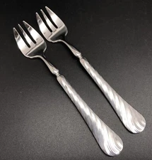 Christofle France Stainless Set of 2 LIANE 5-7/8" Seafood Cocktail Forks (RF984)