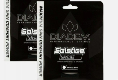 2 Sets Diadem Solstice Black Set - All Sizes - Tennis String - New