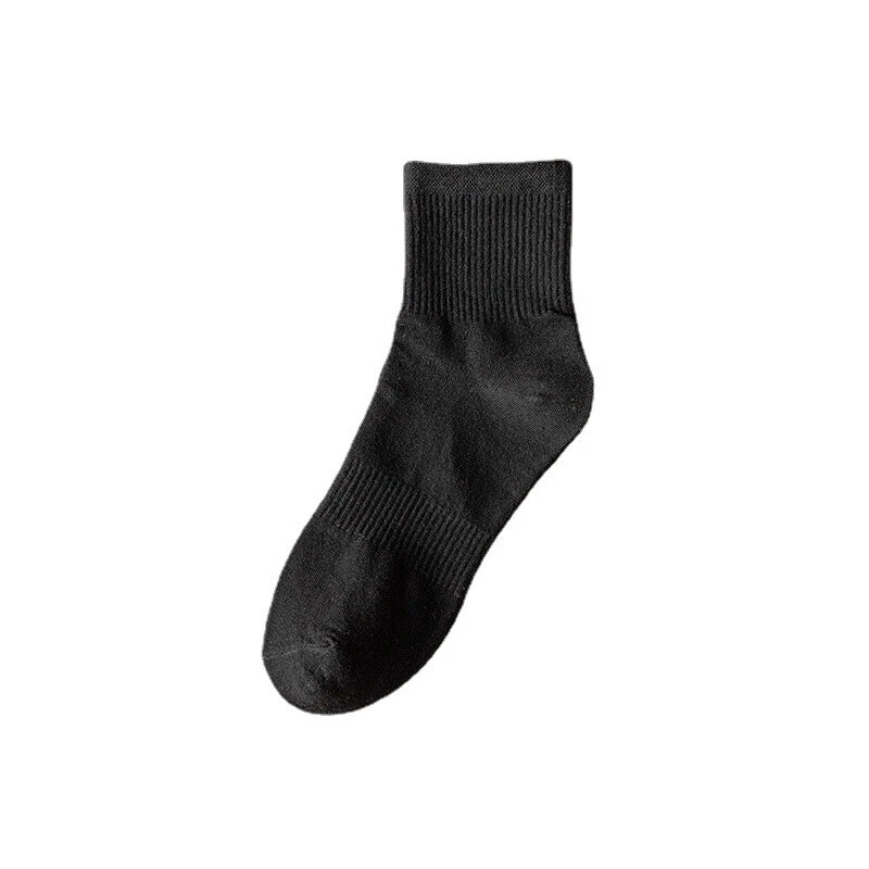 5 pares de calcetines medianos desodorantes deportivos de algodón de color liso para mujer Foto 2 de 4