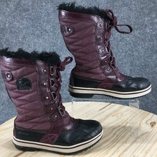 Sorel Snow Boots Youth 2 Tofino II Purple Mid Calf Round Toe Faux Fur NY2419-543