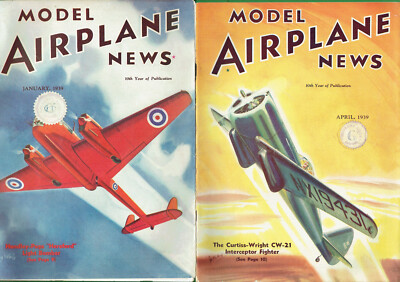 #EE.    TWO(2)  1939  MODEL AIRPLANE NEWS  MAGAZINES 