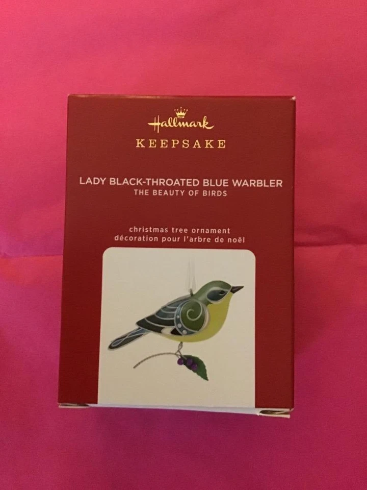 Hallmark Keepsake Ornament 2020 Lady Black Throated Blue Warbler beauty birds DB