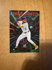 2025 Donruss Baseball - Jackson Chourio - #10 Unleashed Green Laser Parallel