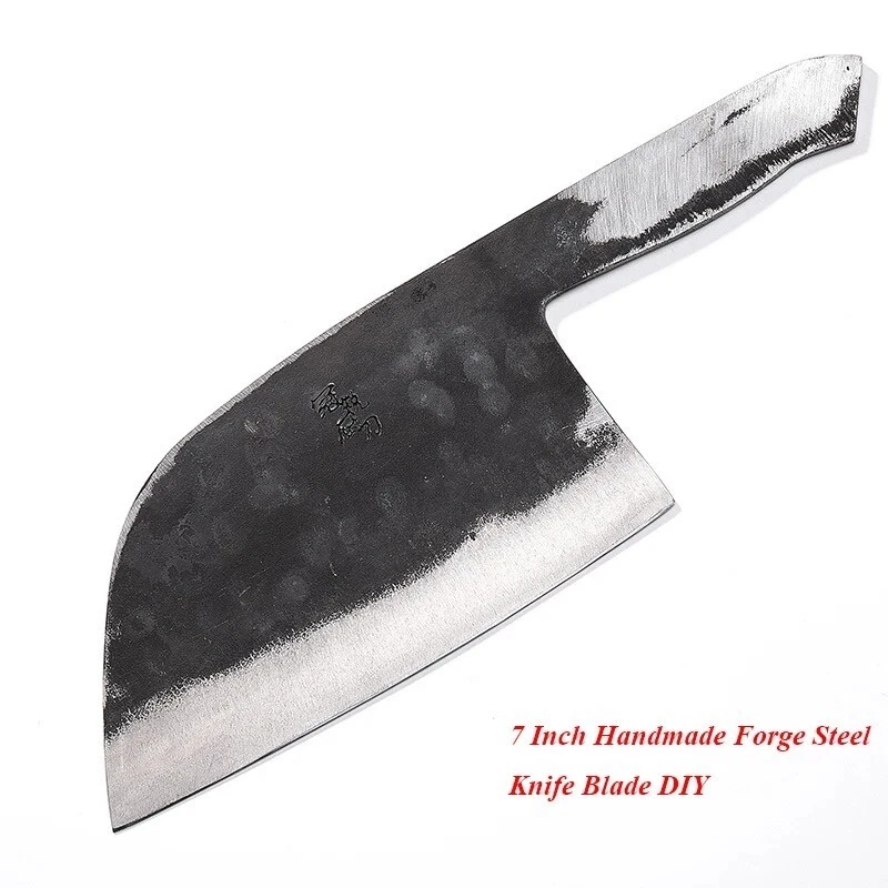 Mini Cleaver Knife Blanks Chef Meat Fish Chopping High Carbon Steel Tang Kitchen