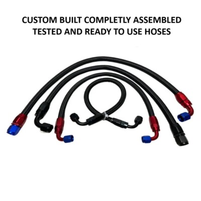 6AN 8AN 10AN Black Nylon Braided CPE Fuel Hose Oil Fuel Gas Line with Fitting