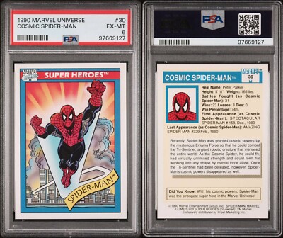 1990 Impel Marvel Universe Series 1 Super Heroes Cosmic Spider-Man