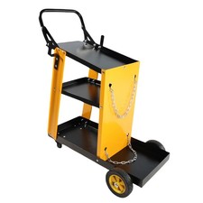 Heavy Duty 3-Tier Welding Cart with Gas Cylinder Storage, Chains & 200 LB