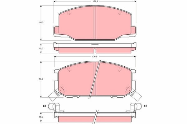 Trw Bremsbelagsatz Scheibenbremse GDB1190 FüR Previa Toyota 1 TCR11_ TCR10_ 4WD-image