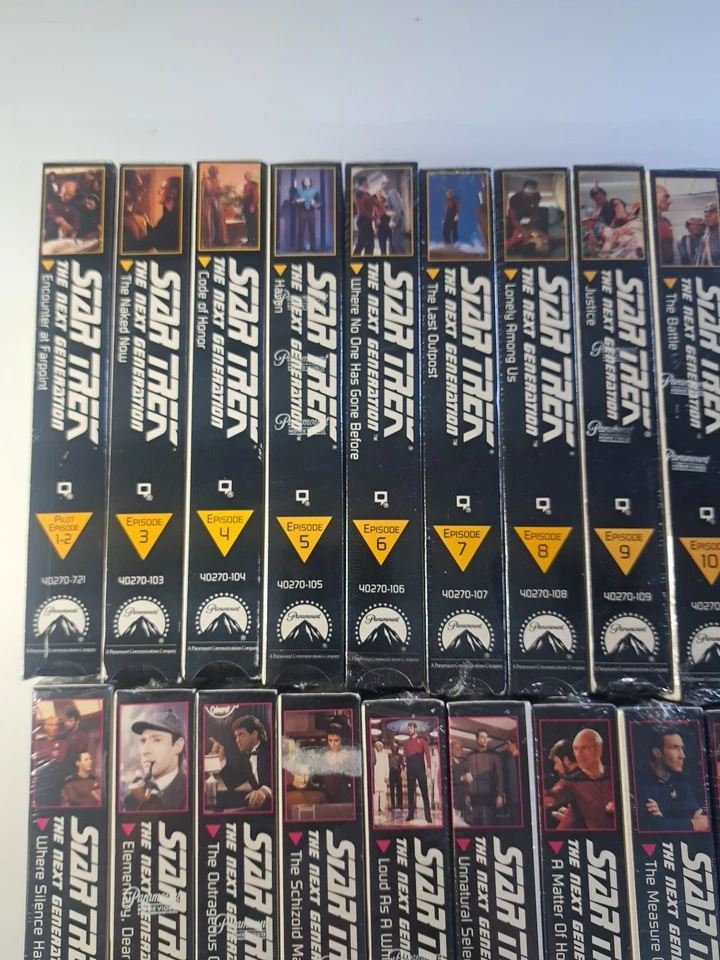 STAR TREK TNG Huge VHS Lot (76 Tapes) - NEARLY ALL SEALED! Eps 4-88 & 125 NEW - Image 2 of 4
