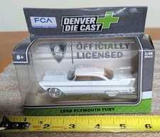 Denver Die-cast 148 Scale 1958 Plymouth Fury - White - New In Box