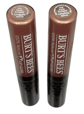 2 Pack Burt's Bees 100% Natural Moisturizing Lip Gloss 206 Solar Eclipse