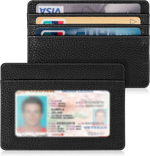 Slim Minimalist Front Pocket Wallet, RFID Blocking Credit Card Holder with ID Wi