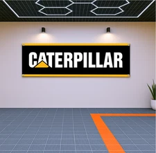 Decoration Caterpillar Flag Banner – 71x24" Garage or Workshop Wall Decor