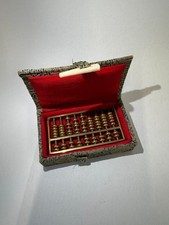 Vintage Brass Abacus Counter Miniature in case