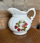 1970s McCoy Pottery Small Strawberry Country Pitcher #7528 Retro Kitchen Decor