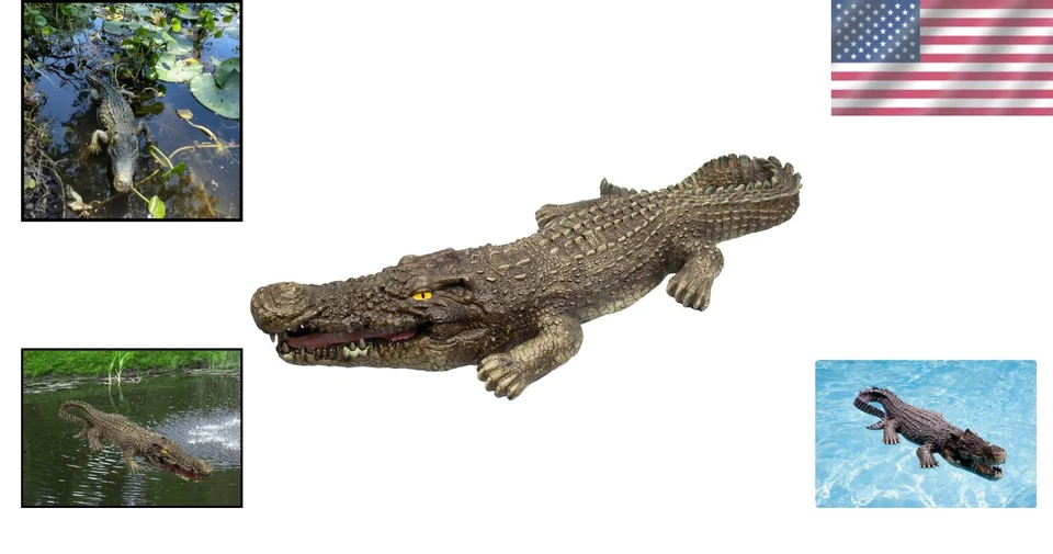 30-Inch Crocodile Floating Decor for Garden, Pond & Pool - Realistic Touch - Image 2 of 4