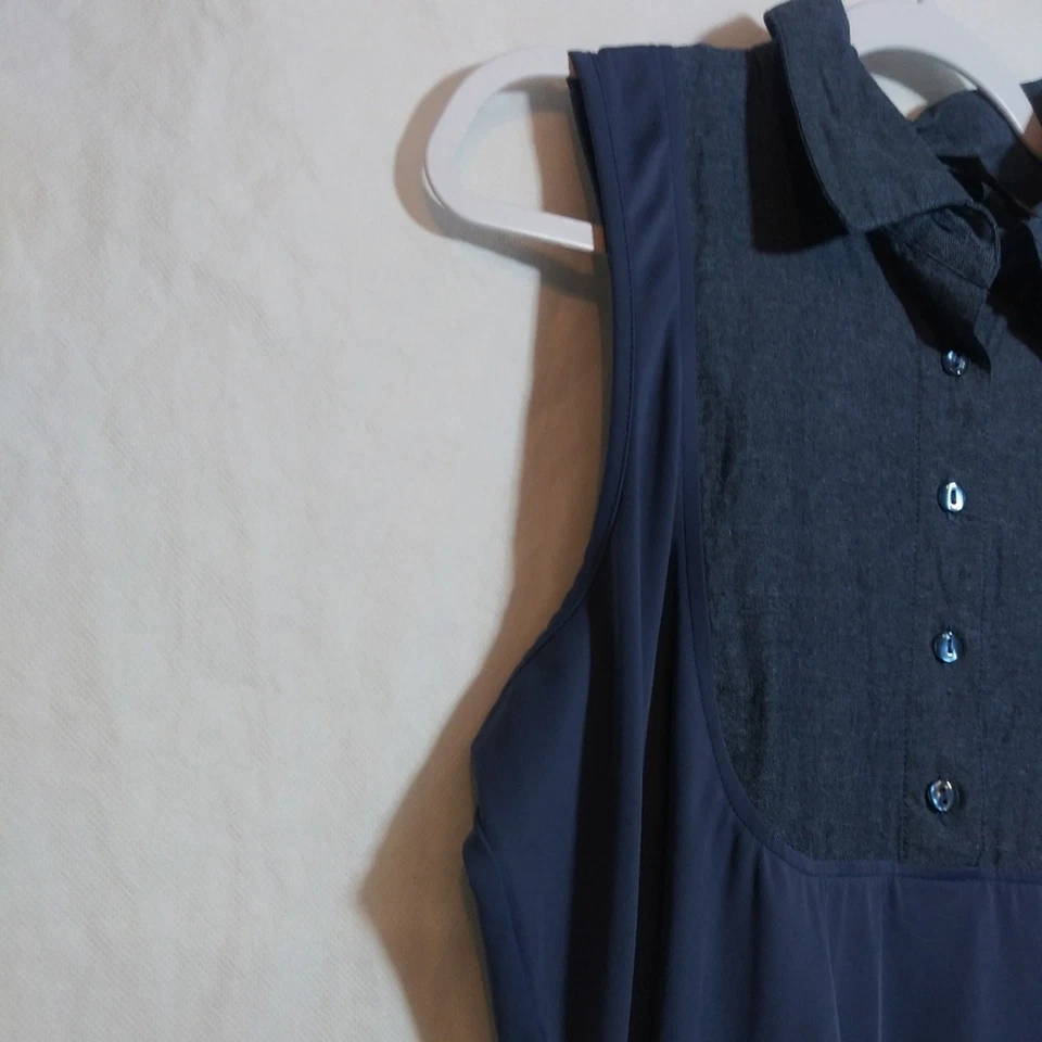 Kathleen Kirkwood Undercover Agent Dictra-Ease Chambray 衬衫尾上衣 M 码 — 第 3/4 张图片