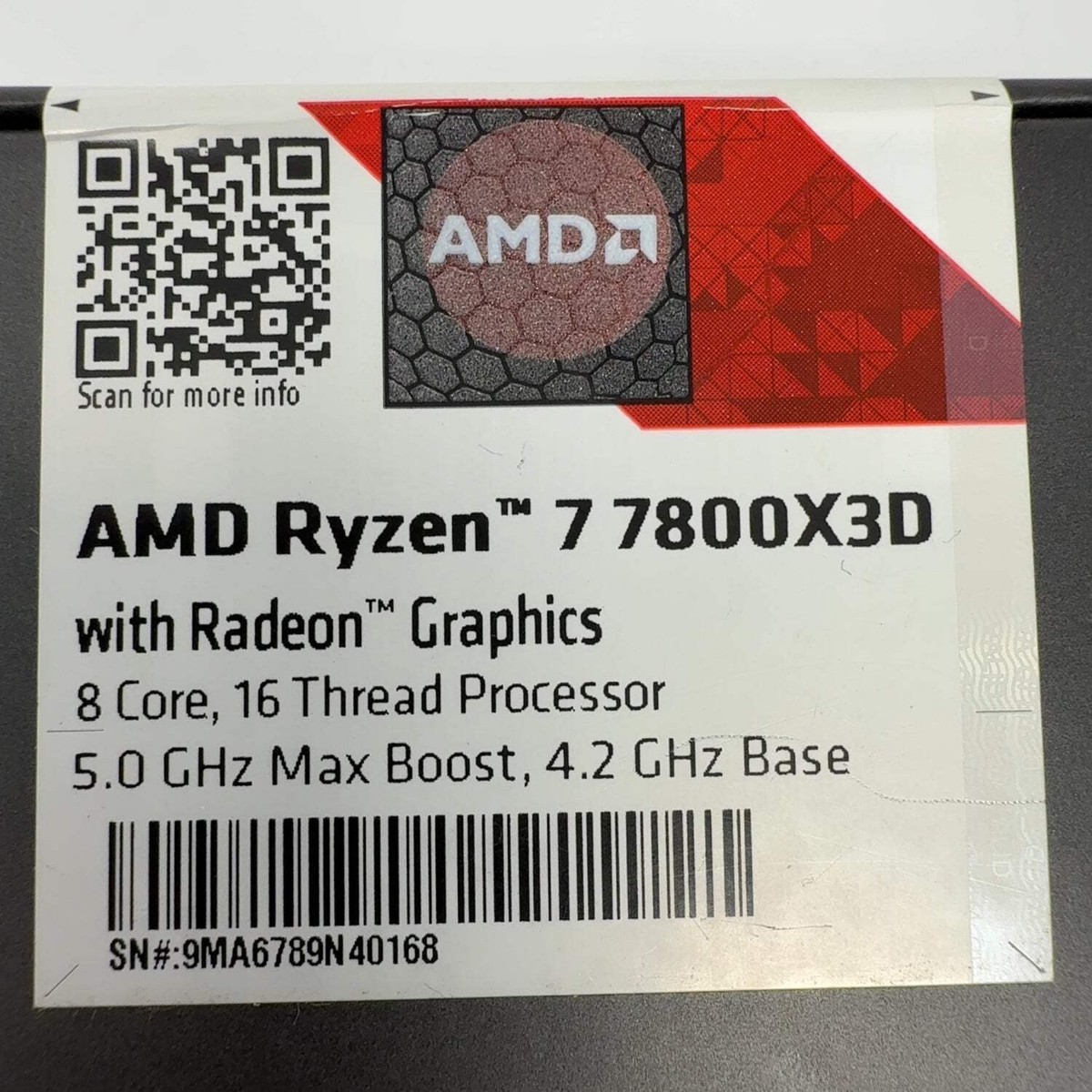 AMD Ryzen 7 7800X3D Processor (5 GHz, 8 Cores, Socket AM5) Boxed