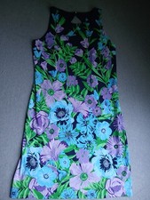 Talbots Dress Large P Effortless Jersey Stretch Shift Glorious Garden Comfort